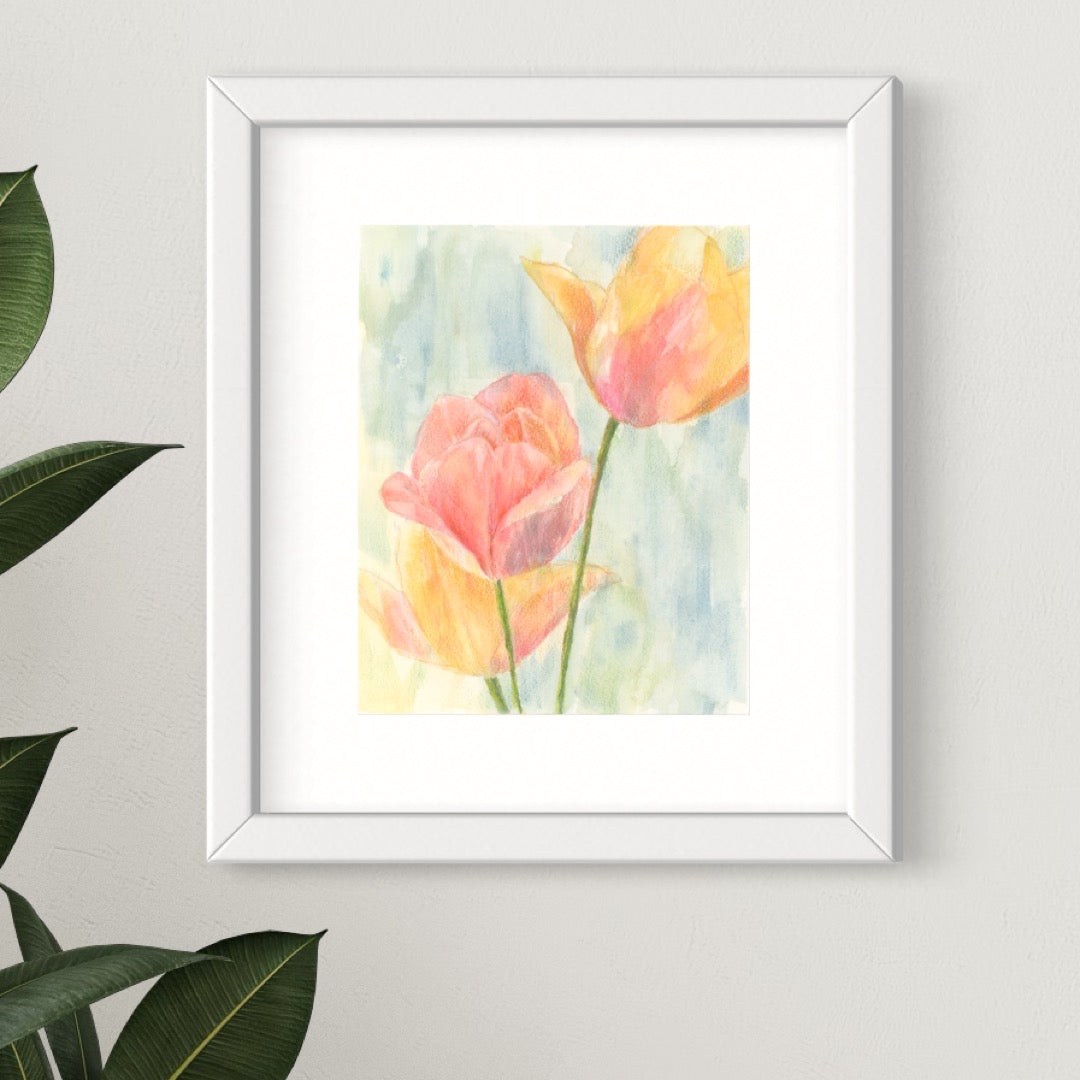 "Tulip Dance" Original Mixed Media Painting