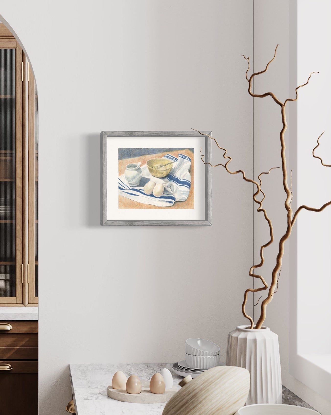 "Before Breakfast" Original Mixed Media Painting