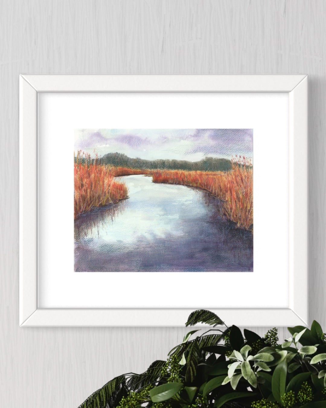 "Indigo Marsh" Original Mixed Media Painting